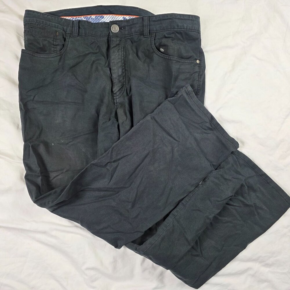 Tommy Bahama Mens Size 35x30 Black Casual Pants Tencel Cotton Blend Straight Fit